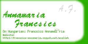 annamaria francsics business card